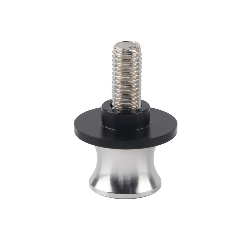 10mm Motorcycle CNC Rear Stand Swing Arm Spool Sliders Stand Swingarm Bobbins Silver