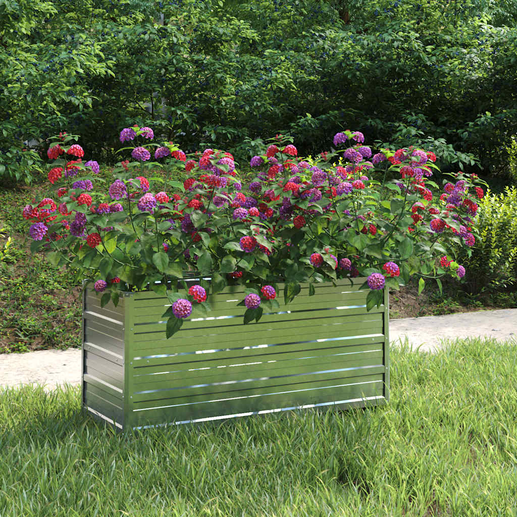 Garden Raised Bed 100 X 40 X 45 Cm Galvanized Steel Silver