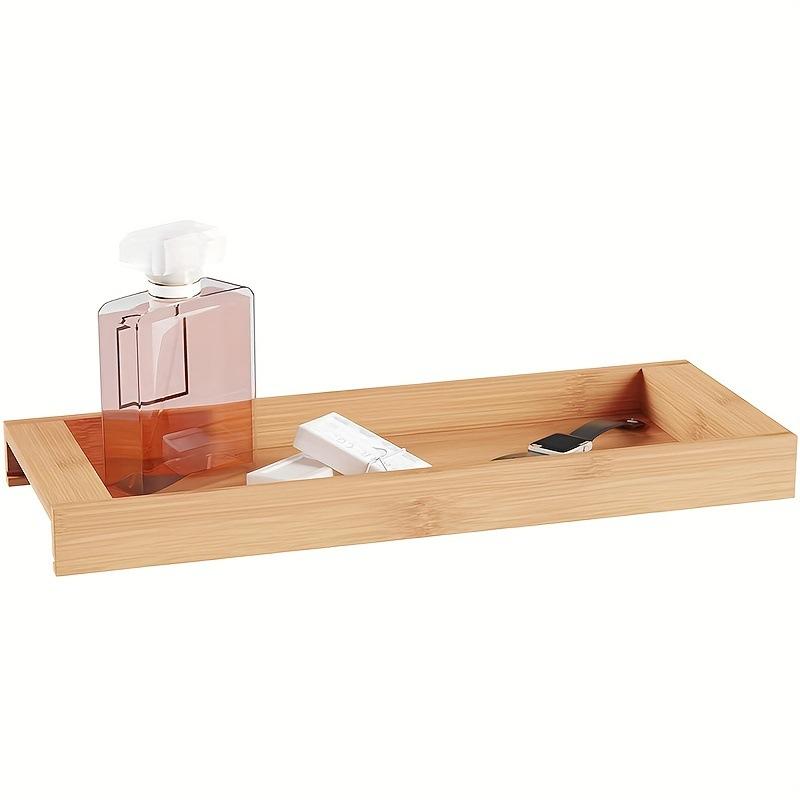 

JJTZ Natural Bamboo Rectangular Tray Versatile Toilet Sink Tank Tray for Bathroom Counter Top Type A