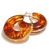 Yhpup White Green Black Pink Brown Acetate Acrylic Chunky Hoop Earrings Daily Stainless Steel Trending Ear Jewelry Accessories