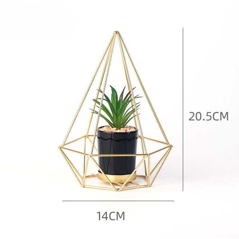 Iron Handicrafts Nordic Creative Luxury Simulation Plant Ornaments Flower Pots Desktop Potted Plants Home Decoration Ornaments