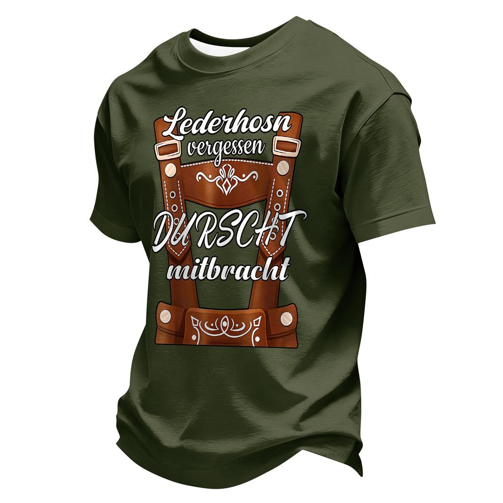 Men's Summer Round Neck Short Sleeve Shirt Oktoberfest Beer Festival Print Casual Comfortable Fit Lightweight Breathable Fabric Tee