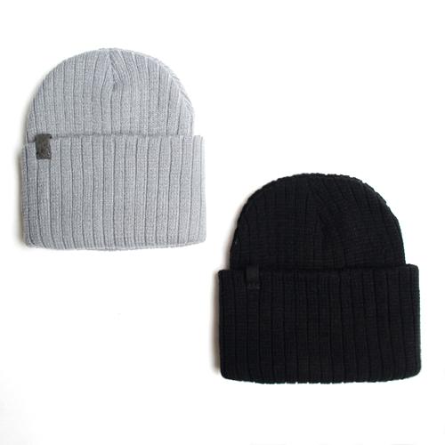 Leoswiopeu [Rush Off] Black Patch Beanie-Gray