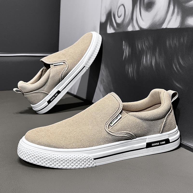 Canvas Shoes Men's New Summer Leisure Sports Breathable Versatile One-pedal Board Shoes Men's British Trend Loafers