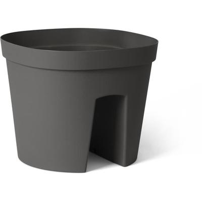 Balustrade Pot - GARDEN ID Smile - Anth. 30 Cm - Fits All Railings - Water Reservoir - Recycled and 100% Recyclable
