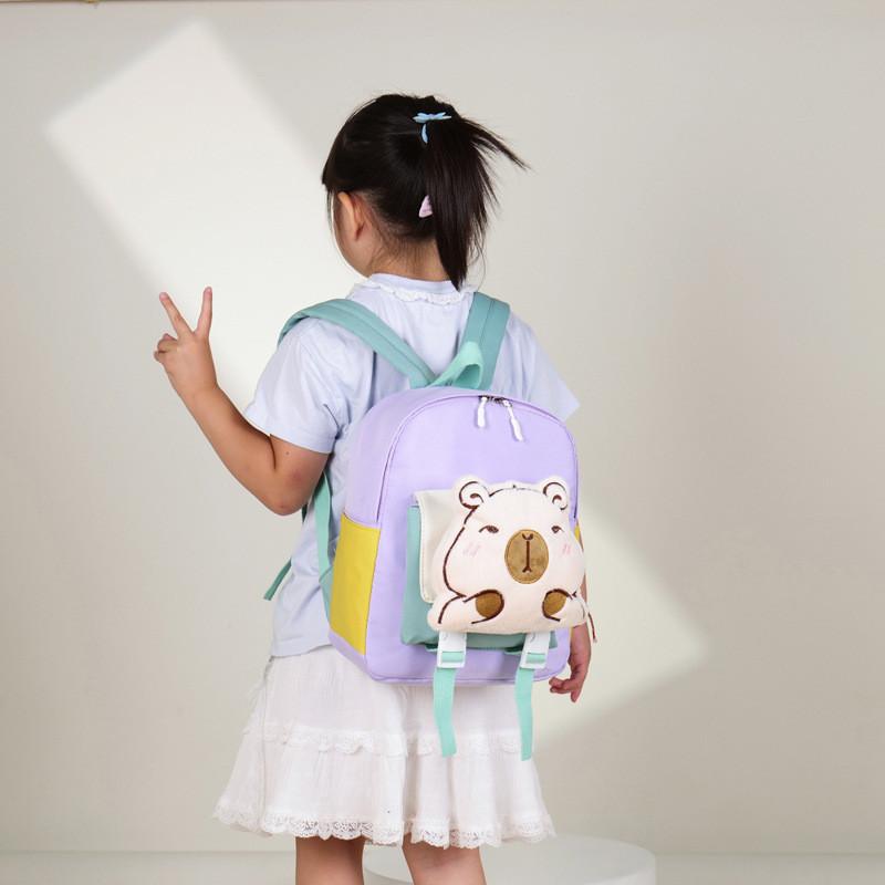 Preschool Backpack With Cartoon Capybara Print And Stressrelief Features For Toddlers And Beginners
