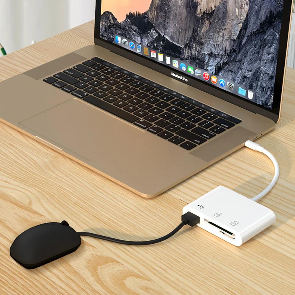 Čtečka karet typu C Čtečka paměťových karet SD TF USB C OTG adaptér Vysokorychlostní přenos dat pro telefon 15 Macbook Chytrý mobilní telefon