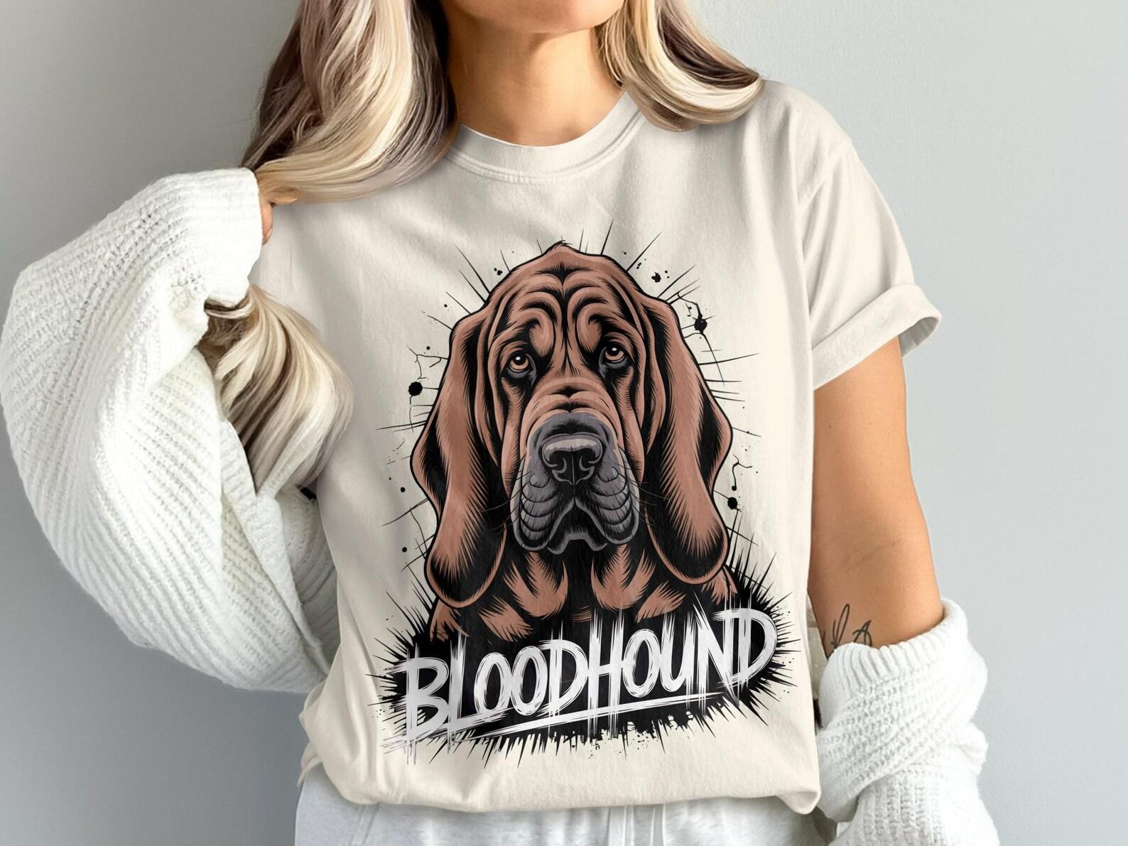 Bloodhound T-Shirt, Dog Breed Tee, Hound Dog Lover Gift, Graphic Design T Shirt, Cool Canine Shirt, Pet Owner Apparel, Dog Art Design 4XL