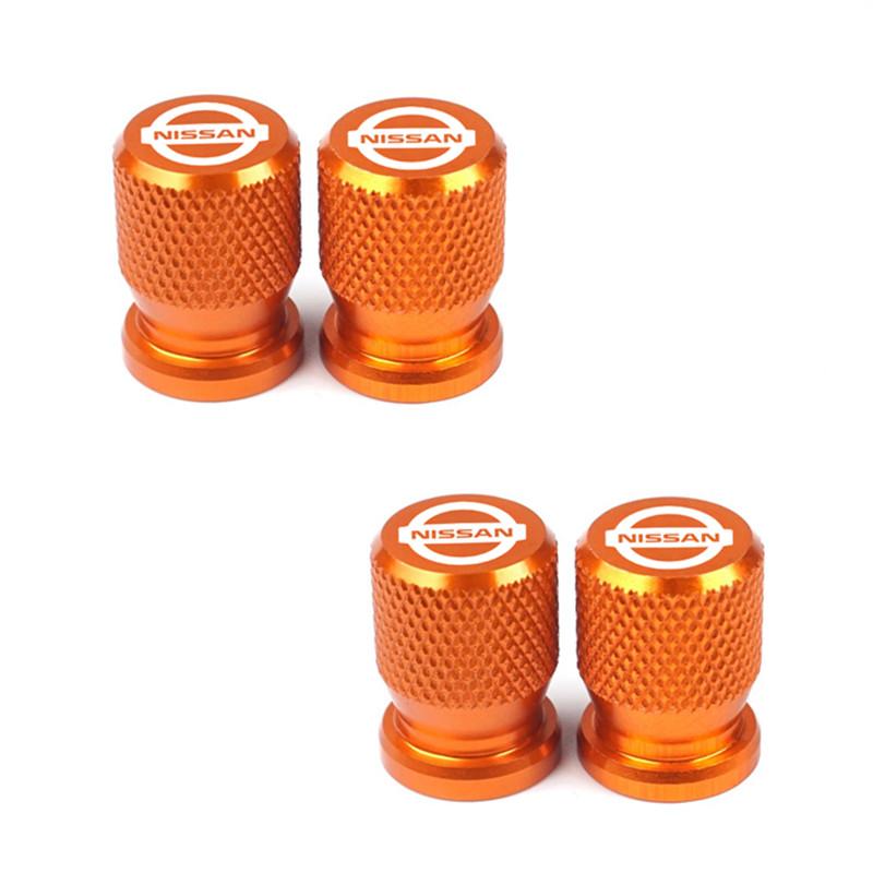 4pcs Car Wheel Tire Valve Caps Aluminum Airtight Covers Badge Emblem for Nissan X-trail Qashqai Note Juke Patrol accessories jbzm1
