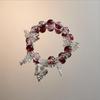 Charming Pink Crystal Floral Bracelet - Court Style Dream Gift for Girlfriend