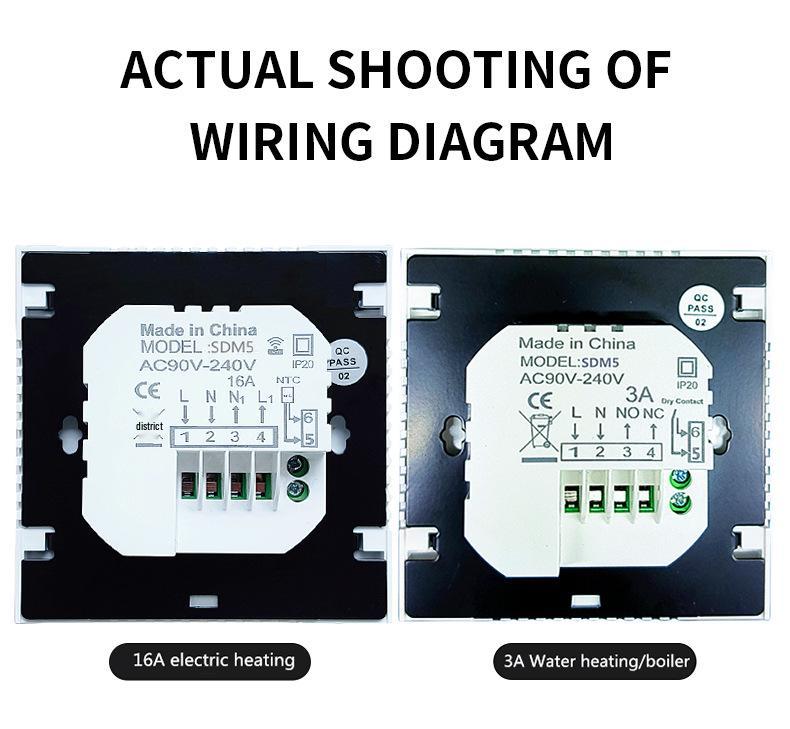 WiFi Smart Thermostat for Electric & Water Underfloor Heating with Programmable Boiler Switch