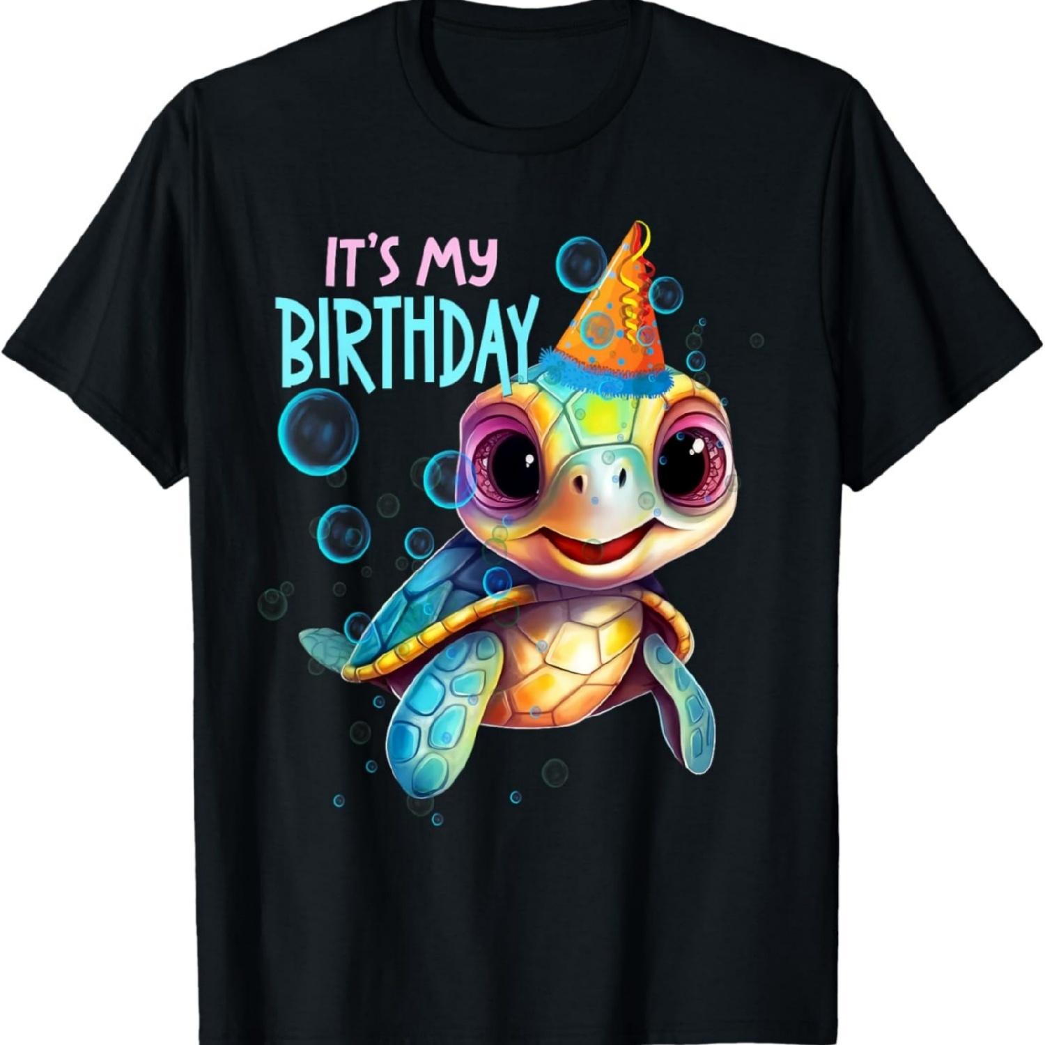 It s My Birthday Cute Sea Turtle Ocean Birthday Party T-Shirt S