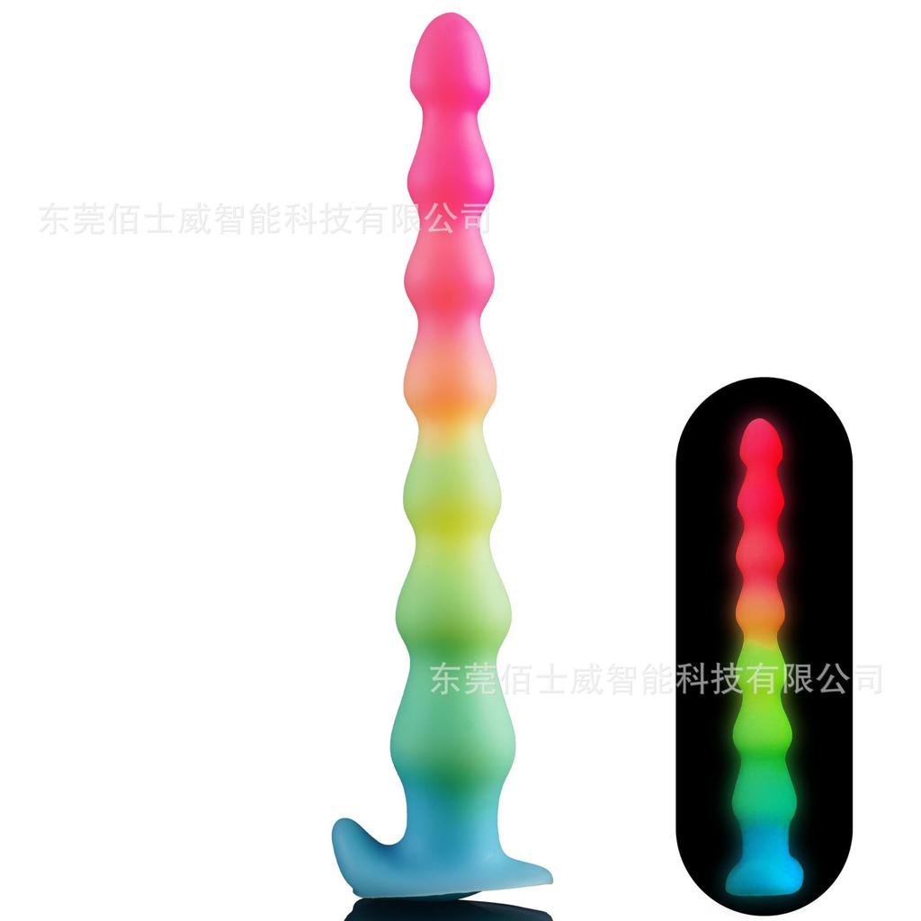 Ultra Long Soft Silicone Anal Plug With Luminous Beads And Irregular Shaped Penis SM Anal Expansion Plug Sexual Product