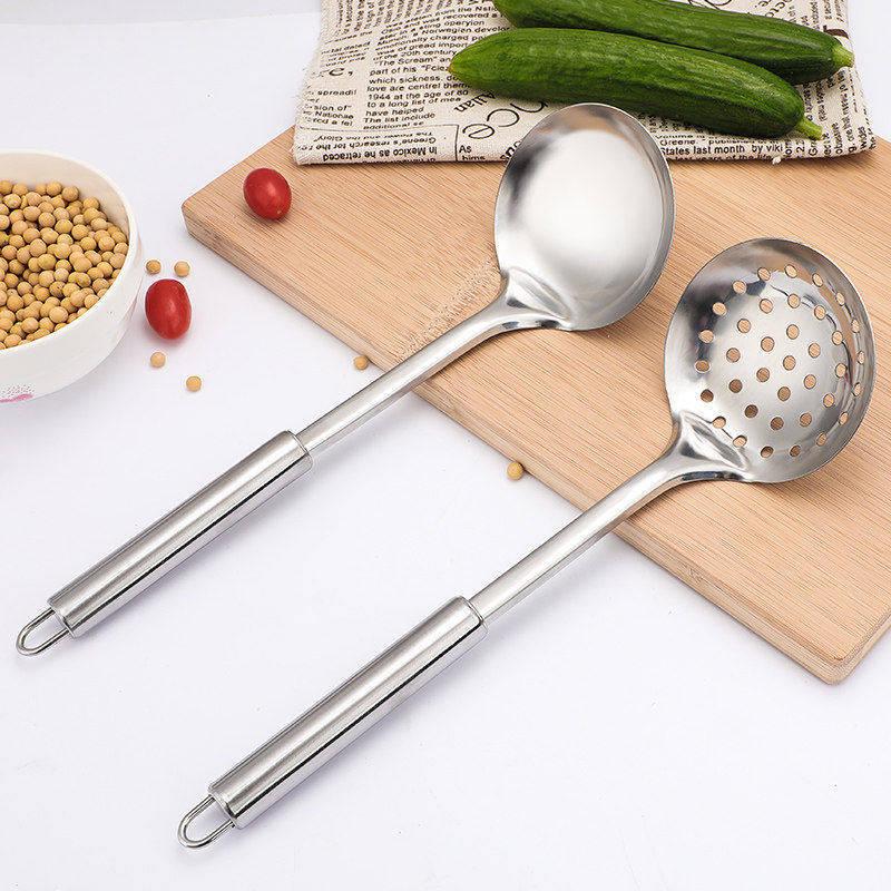 Stainless Steel Hot Pot & Soup Ladle Set with Long Handle and Colander