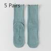 5 Pairs Combed Cotton Socks Boneless Non-slip Indoor Pilates Yoga Stockings Women's Wooden Ear Lace Fitness Sports Stockings