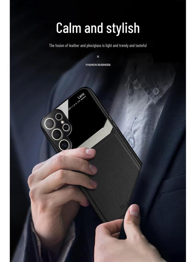 Compatible Samsung Phone Cases: S25 Ultra, S24 FE, S22, A53, A72, A34, Note 20+ with Leather Texture