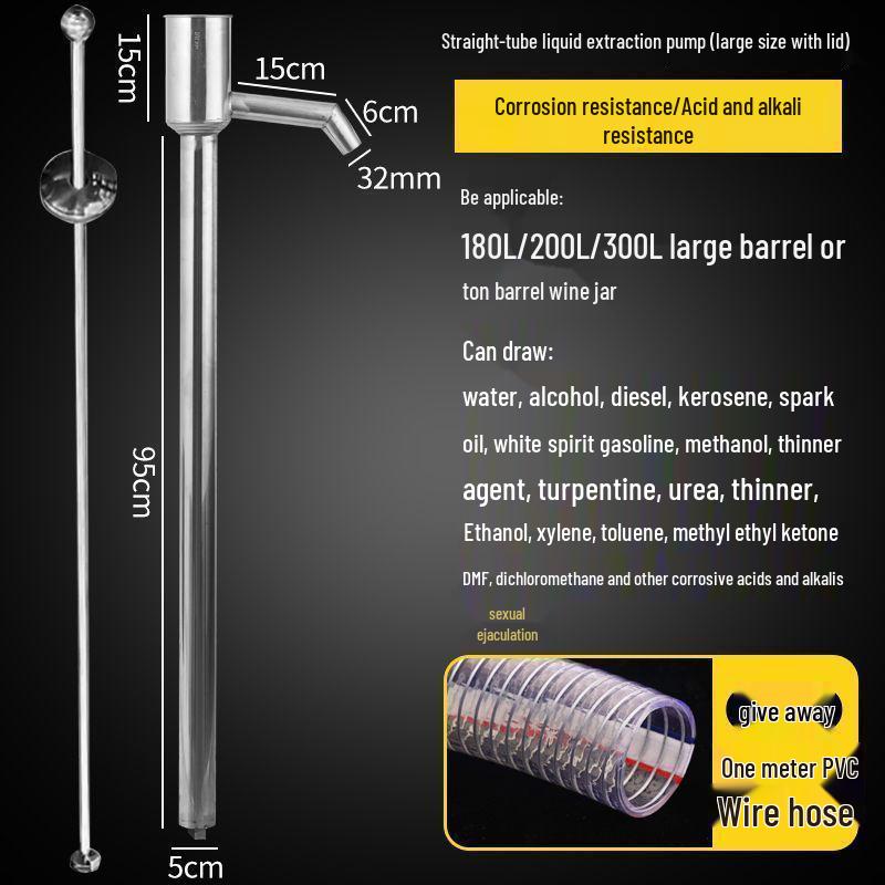 Hand-Cranked Stainless Steel Oil and Water Siphon Pump with 200L Steel Wire Hose