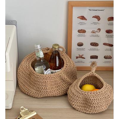 Handwoven Hanging Wall Vegetable Fruit Basket Organizer Container Decor for Kitchen Garden Mount Wall Plant Flower Onion Storage