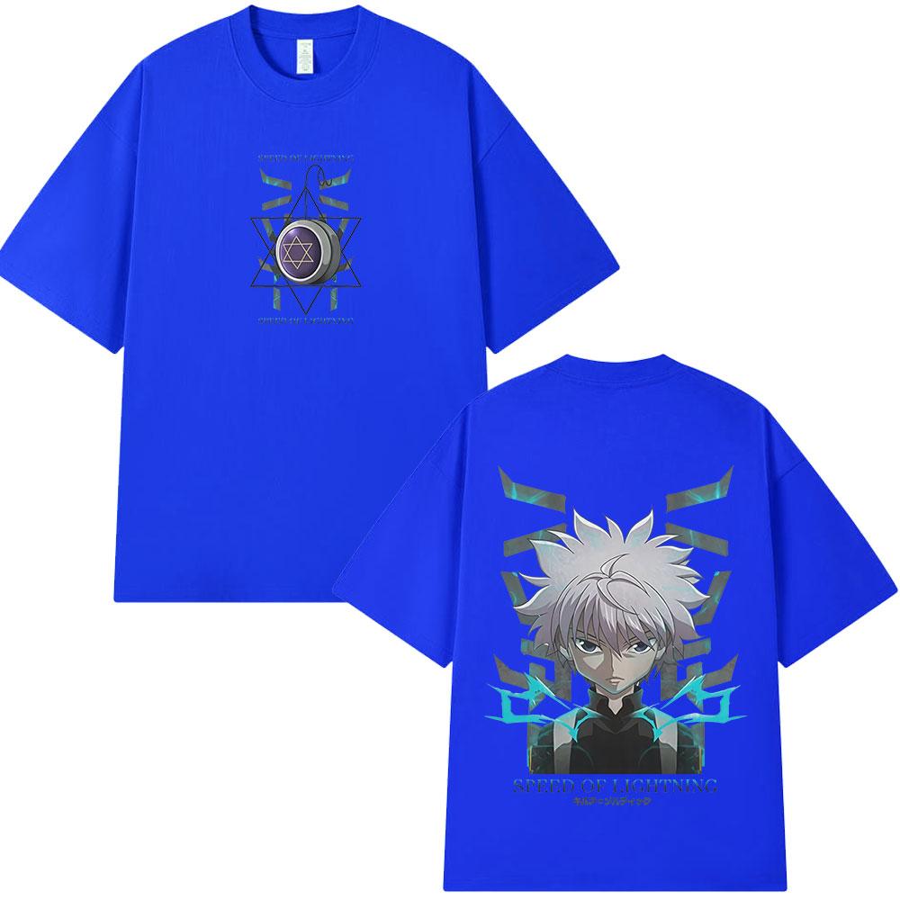 Japanese Anime Hunter X Hunter Killua Zoldyck Tshirt Unisexs Women Fashion Short Sleeve T Shirt Cotton Casual Oversized Tshirts