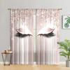2 pieces, sparkling eyelash patterned curtains, seasonal home decoration, used for living room and bedroom