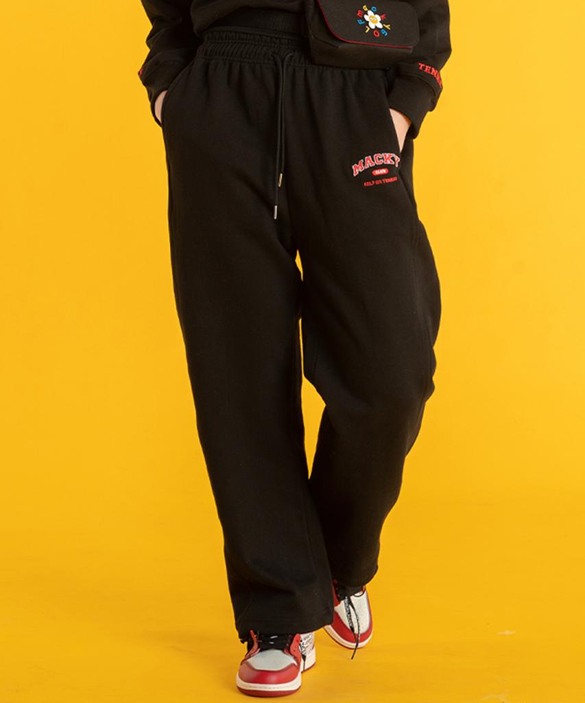 MACKY Club Wide String Sweatpants Black