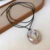 Brushed water drop love pendant, pull-out necklace, simple and high-end sweater chain, niche cold wind necklace jewelry