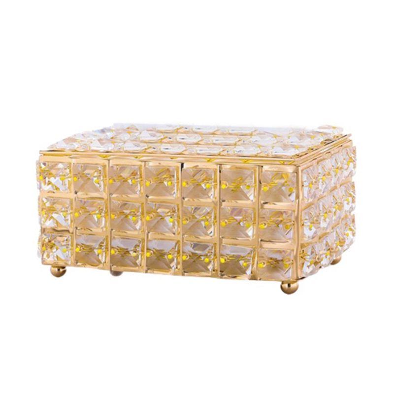 

AEE2-Crystal Tissue Box Nordic Simple Fashionable Table Napkins Storage Box Bar Holder Living Room Decor Gift B Durable золотой