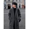 Men's Mid-Length Korean Style Wool Trench Coat - Autumn/Winter, Thickened, Over-the-Knee, Loose Fit