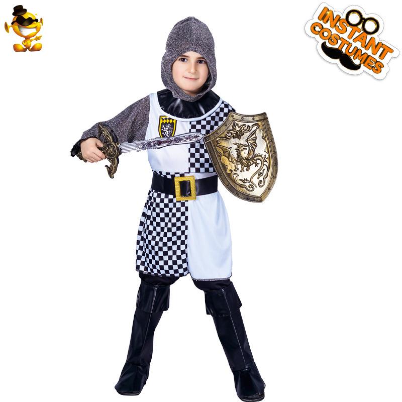 Halloween Kids Crusader Costume Boys Middle World Samurai Cosplay Costume Costume m/suitable for 7-9 years old 122-134cm