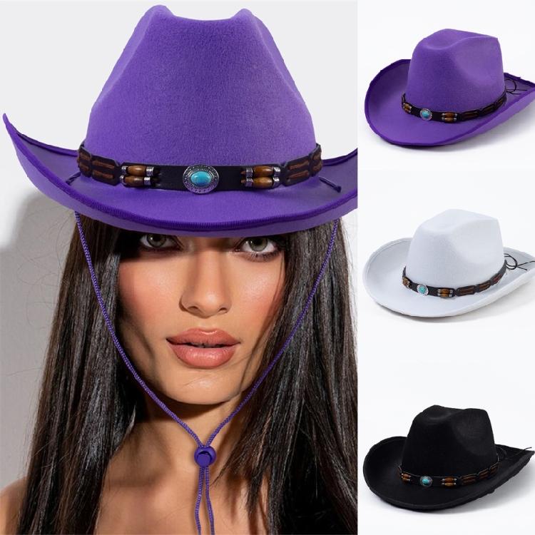 Cowboy Hat Wide Brim Hat for Disco House Cocktail Parties Cowgirl Theme