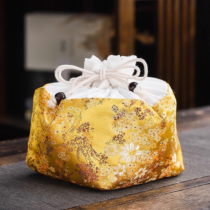 

Портативная сумка для чайного набора для путешествий - Вмещает 1 чайник и 4 чашки, Многоцелевой чехол для хранения чайной посуды Цзяньчжань