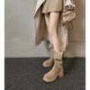 Thick-Soled Boots Two Wear Small Inner Height Increase Medium Tube Knight Boots Maillard Western Pile Boots
