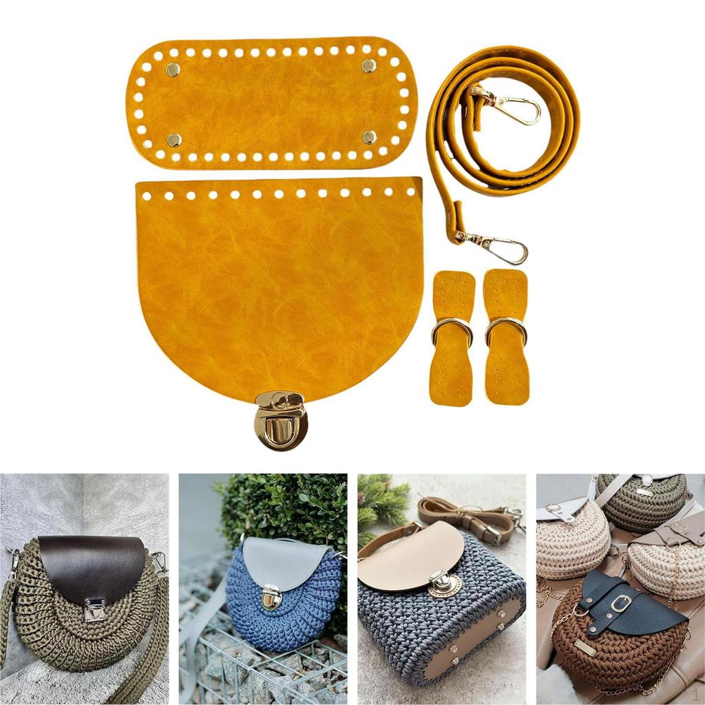 Pu -bags Knit -set Hand -woven Crochet Handbag Material for Enthusiasts