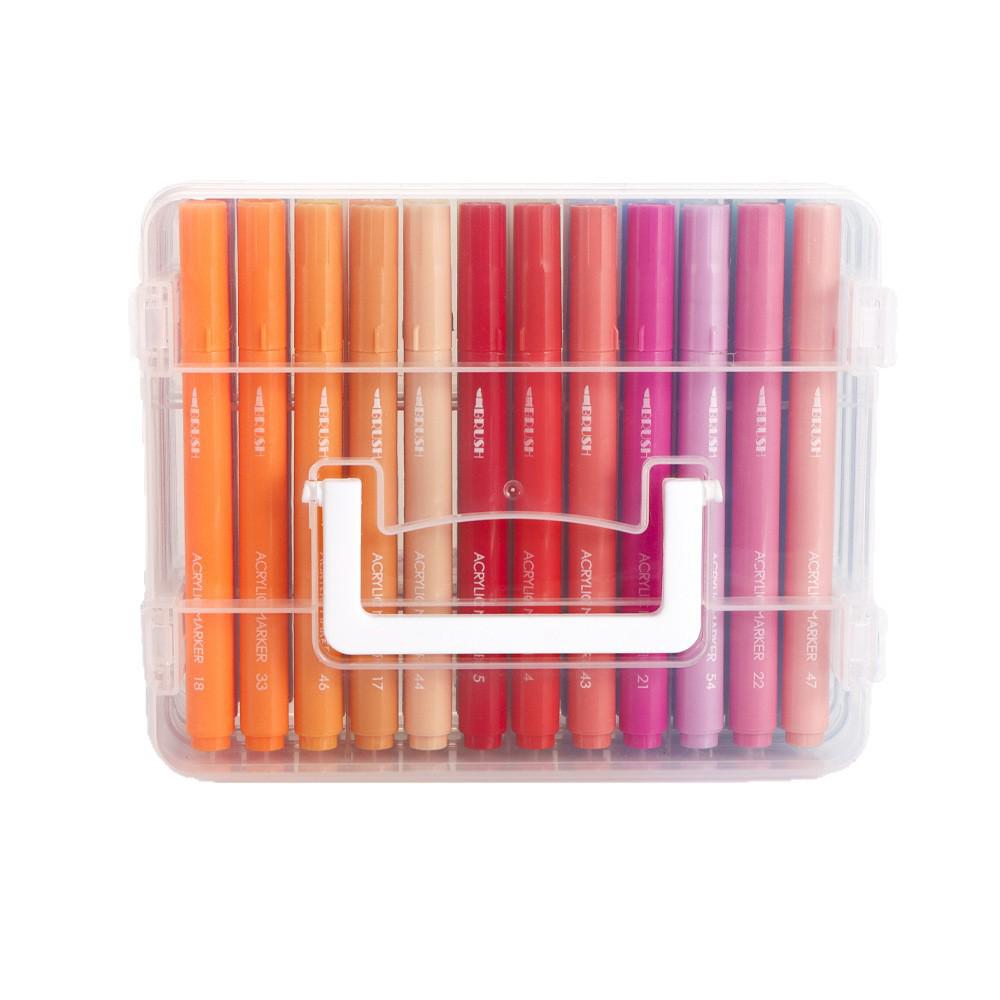 Stackable Colored Acrylic Marker Pens with Soft Head In Folding Box for Kids