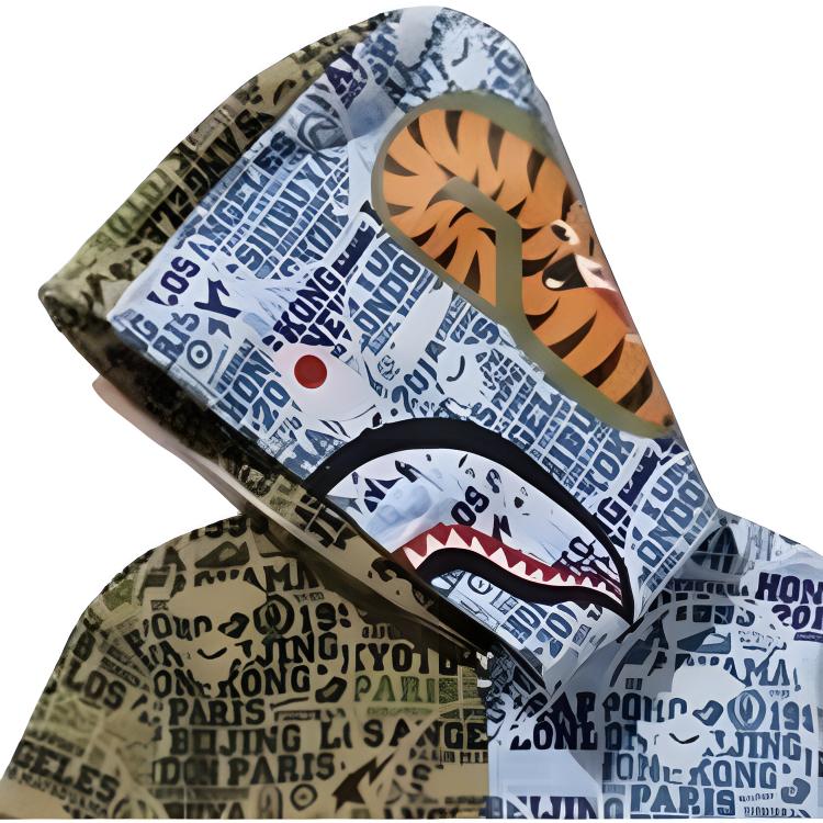 A BATHING APE Shark Sweatshirt Men's Blue 1E70-115-036