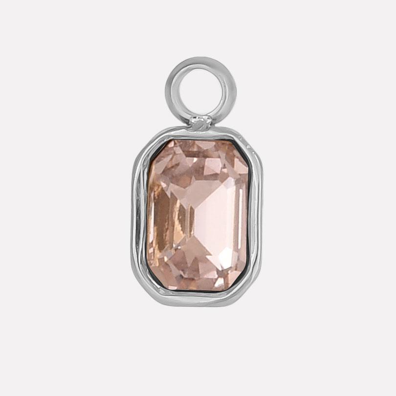 6pcs Different Color Stainless Steel Rectangle Charms For Jewelry Making Supplies Luxury Glass Stone Pendant Charm DIY Earrings