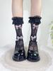 New Lolita Bowknot Polka Dot Mid-Calf Nylon Anti-Slip Socks Sweet Girl Summer Edition