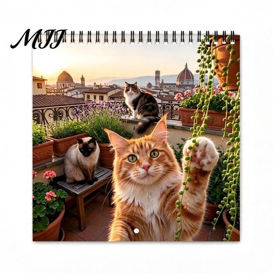 Gift for Pet Lovers 2027 Snapshot Wall Calendar, Spiral Binding Thickened Paper Monthly Cute Animal Organizer Planner, 12 Month Desk Calendar