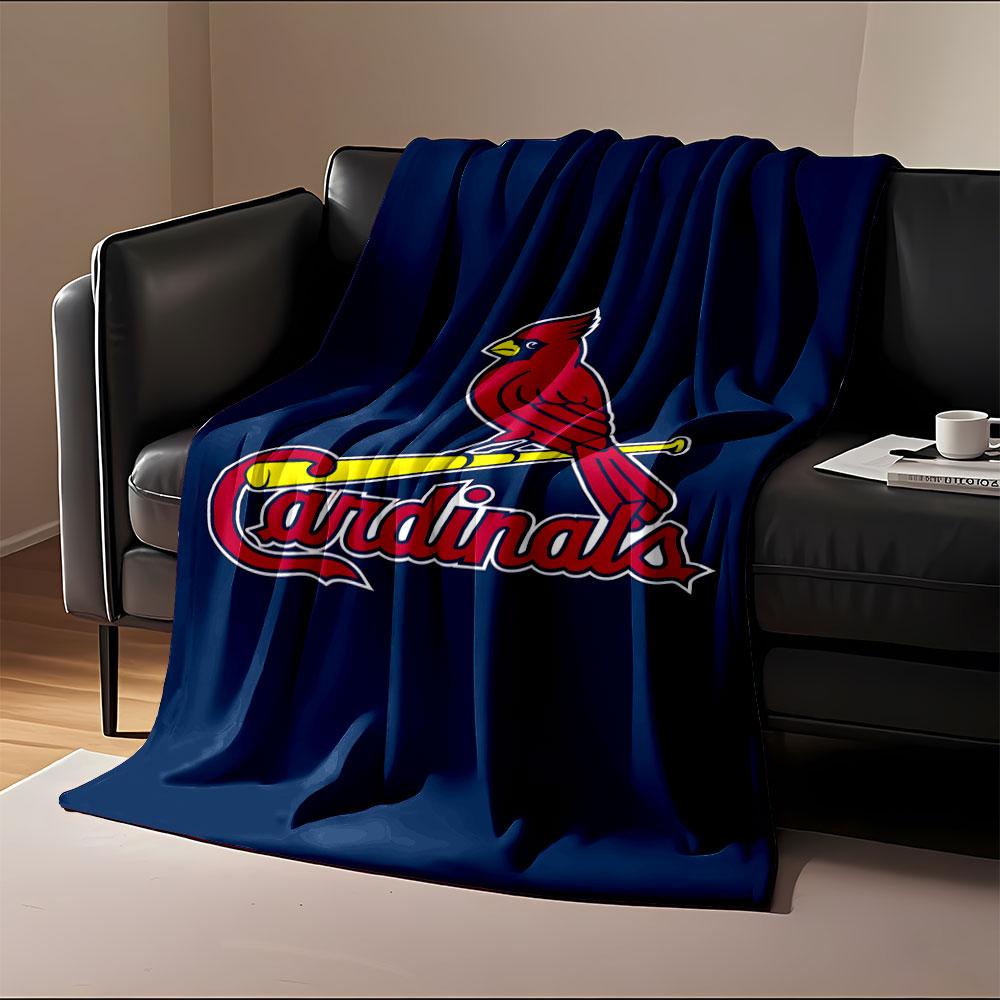 Cardinals Logo On Navy Blue Blanket Print Blanket Soft and Cozy Perfect for the Living Room Bed Sofa or a Nap,gift