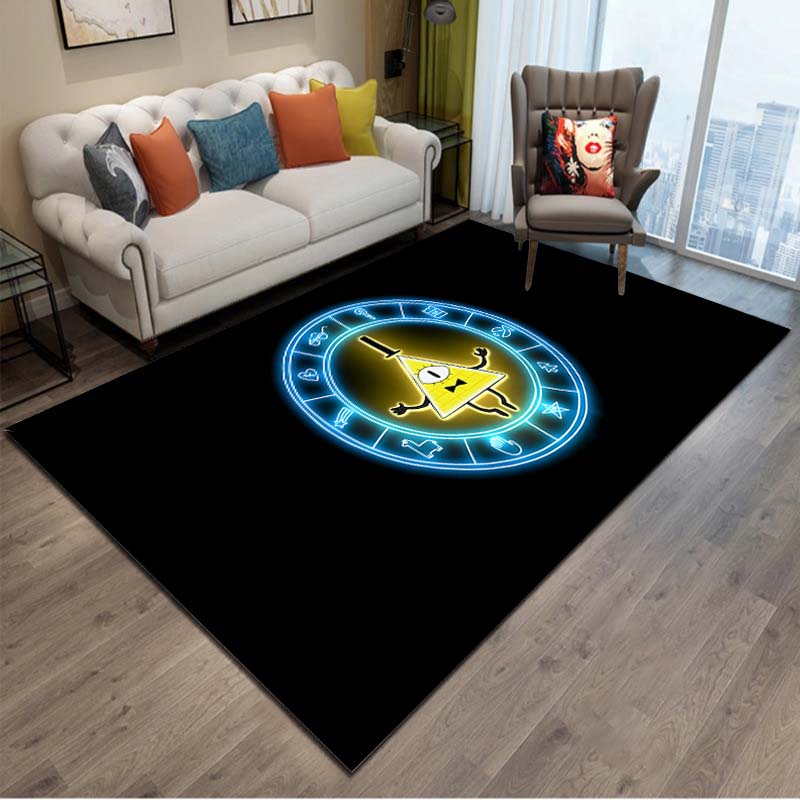 Gravity-Falls Cartoon Pattern Room Carpet Rug for Home Living Room Bedroom Sofa Decor Kids Play Area Rug Non-slip Floor Mat Gift