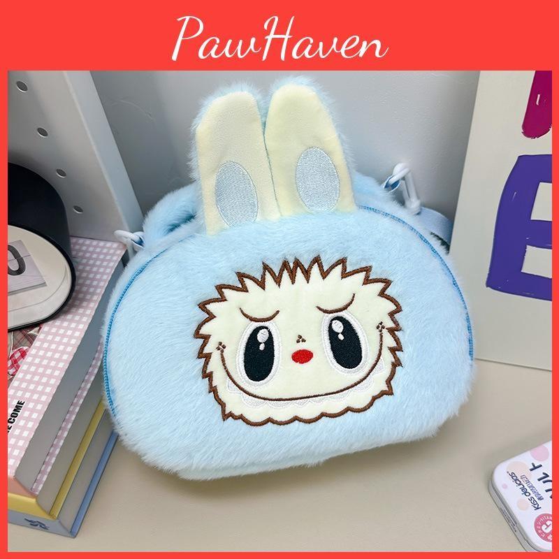 And Trendy Spacious Plush Crossbody Bag For Kids Featuring Fun Cartoon Designs