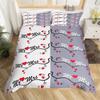 Set Biancheria da Letto Mr Mrs Microfibra Romantico Tema Matrimonio Set Copripiumino King Per San Valentino Citazioni Divertenti Cuore d'Amore Copripiumino