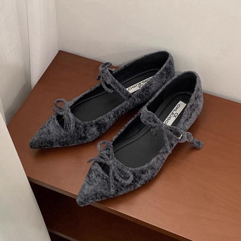 Fashion SUOJIALUN Brand Women Flat Shoes Fashion Pointed Toe Bow-knot Slip On Boat Shoes Soft Flat Heel Outdoor Dress Mary Jane Shoes