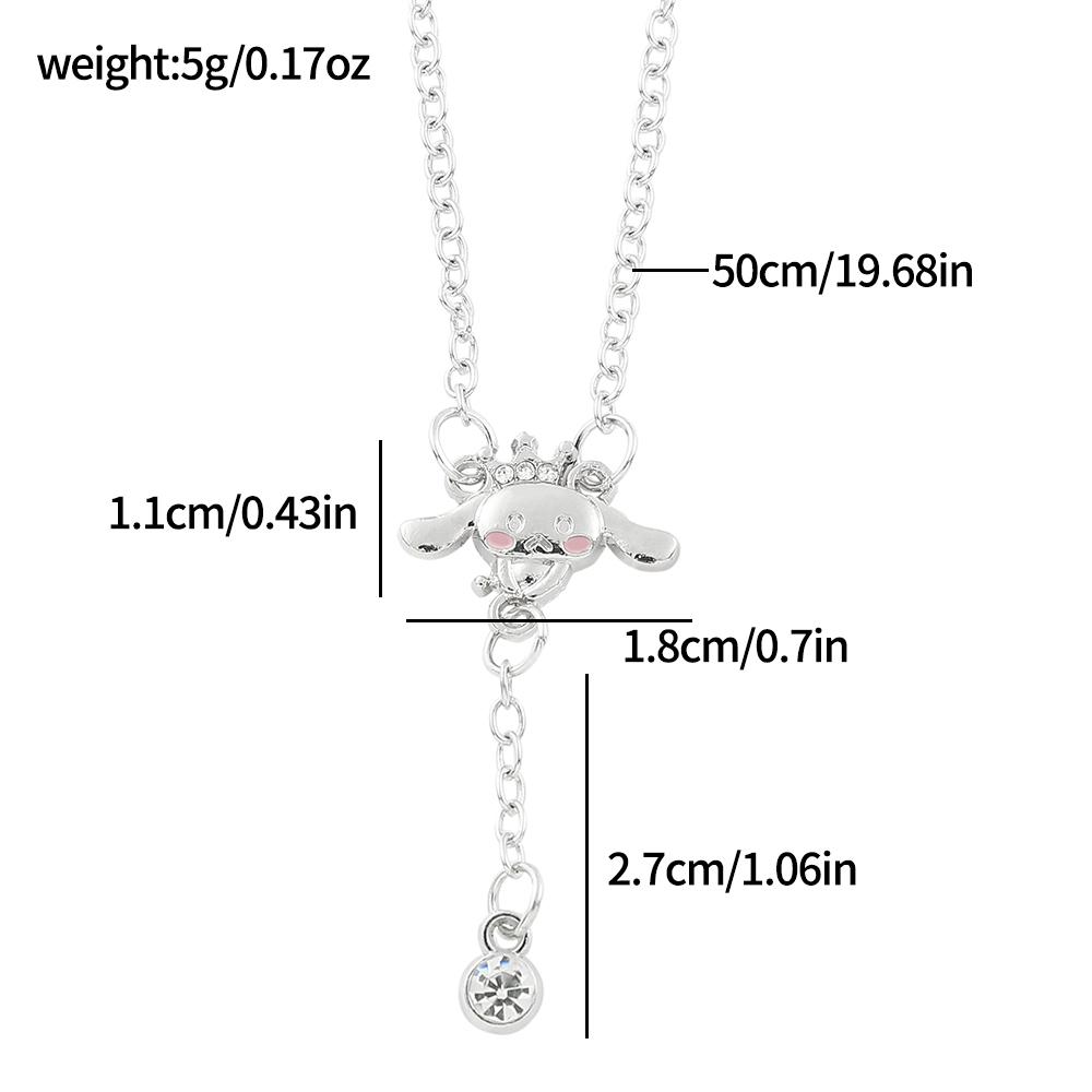 Kawaii Sanrio Series Necklace Cute Cartoon Cinnamoroll Hello Kitty Necklace for Girls Birthday Party Jewelry Accessories Gifts