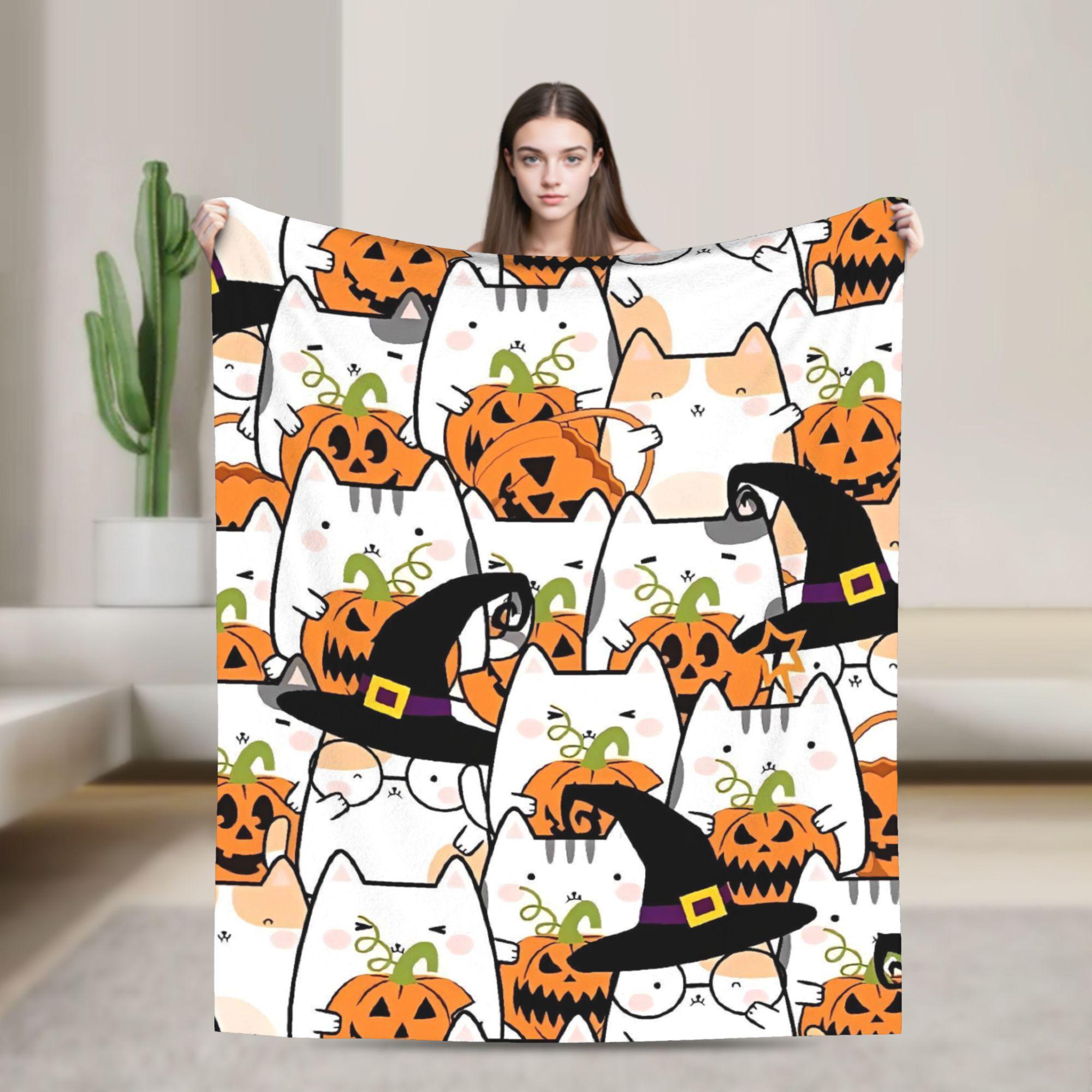 

Halloween Theme Pattern Blanket Quality Warm Soft Bedding Throws Winter Kids Home Decor Fashion Bedspread 75x90cm