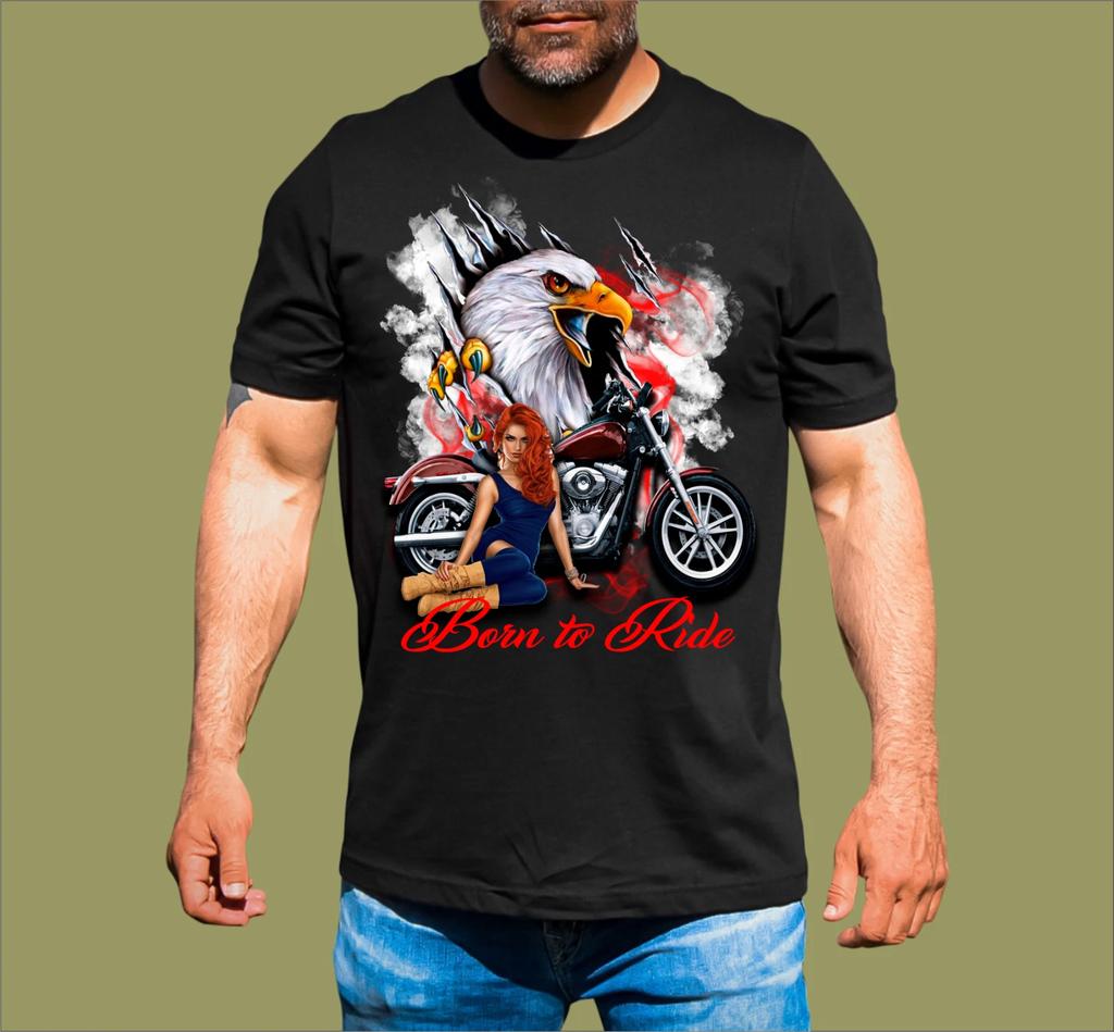 MOTORCYCLE PINUP GIRL T-SHIRT