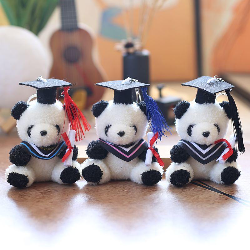 Panda Graduation Plush Pendant Bag Hanging Decoration Keychain Dolls Animal