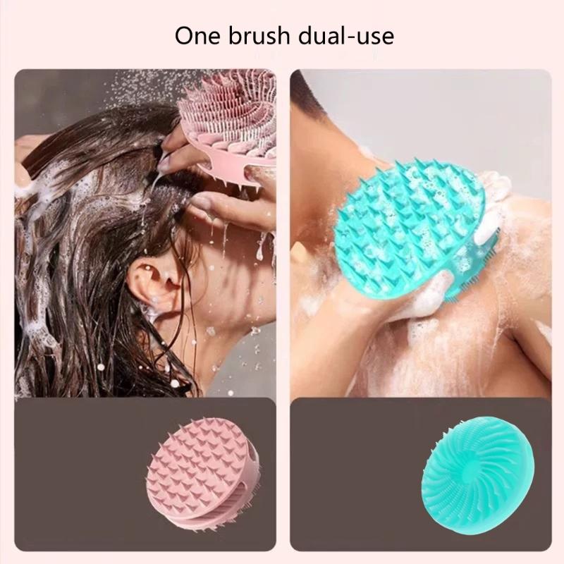 Double Sided Silicone Bath Brush For Gentle Exfoliation And Deep Cleansing With Ergonomic Handle