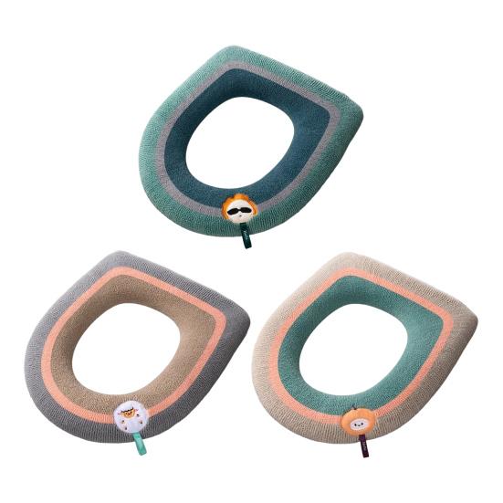 Teplá předložka na WC ve tvaru O, útulný koupelnový kobereček s držadlem, minimalistický design, koupelnová předložka, koupelnové doplňky