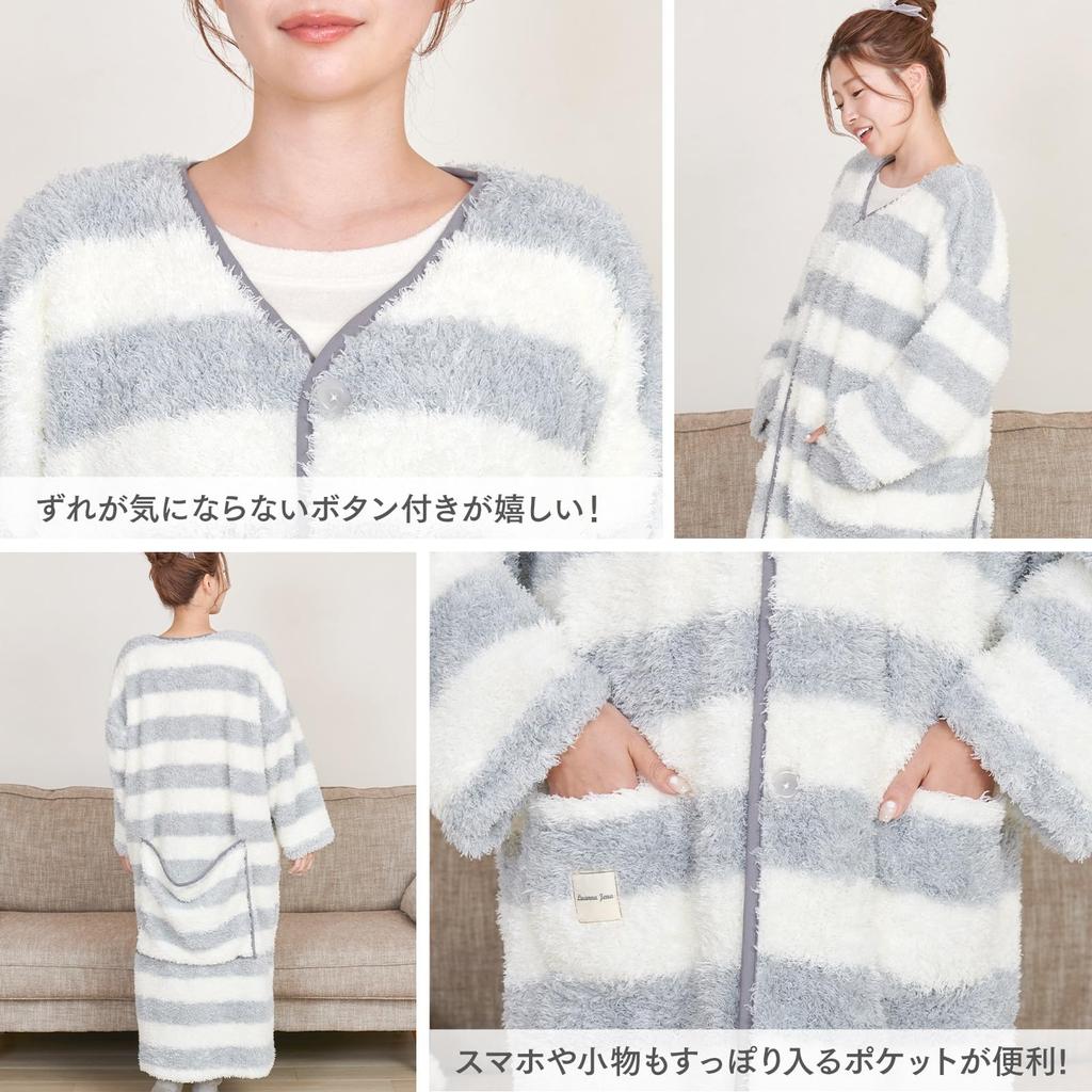 Luanna Jenna Women's Wearable Blanket, Loungewear, Fluffy, Birthday Gift, QWHIB08 (Blue Gray)